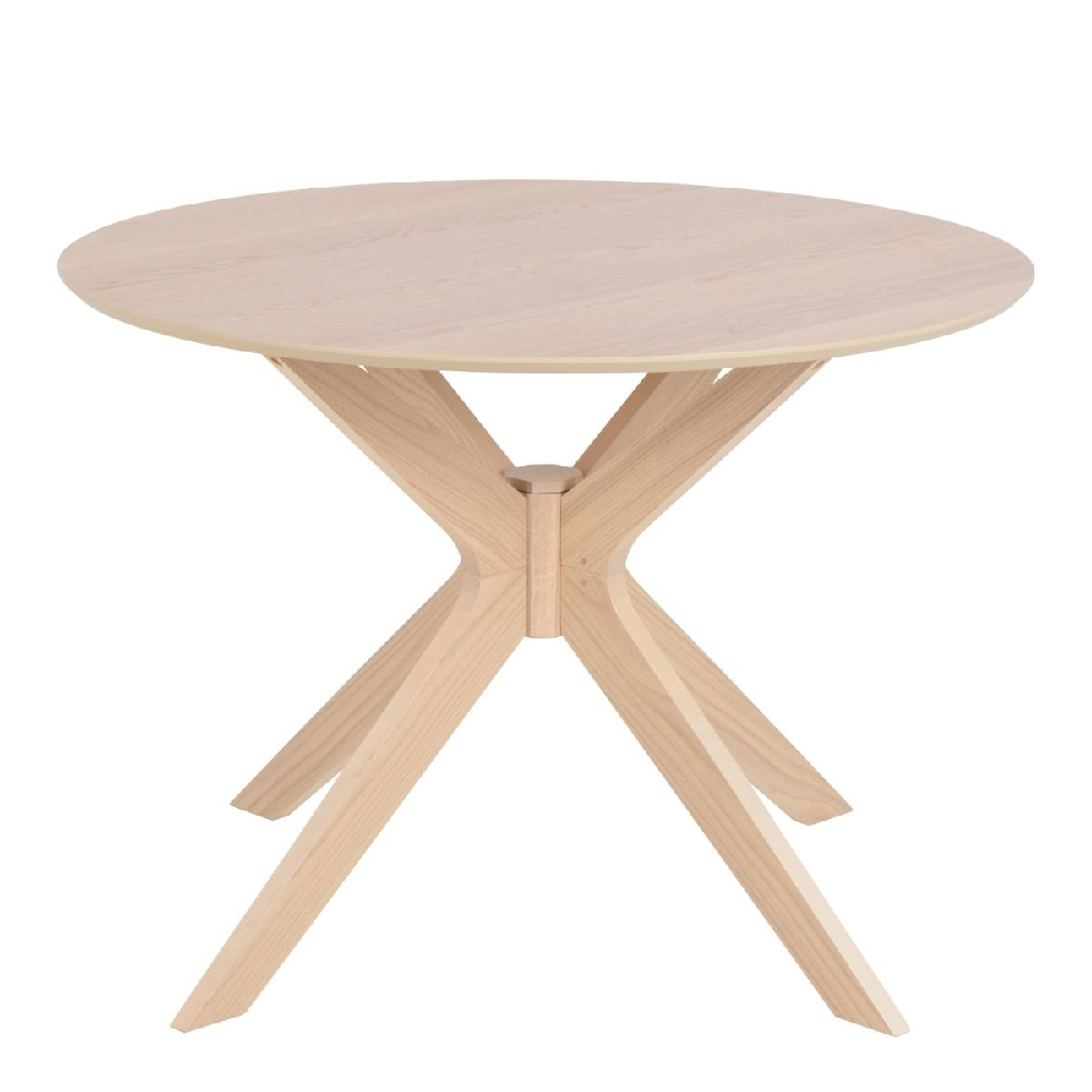 Destin Wooden Dining Table Round In White Oak