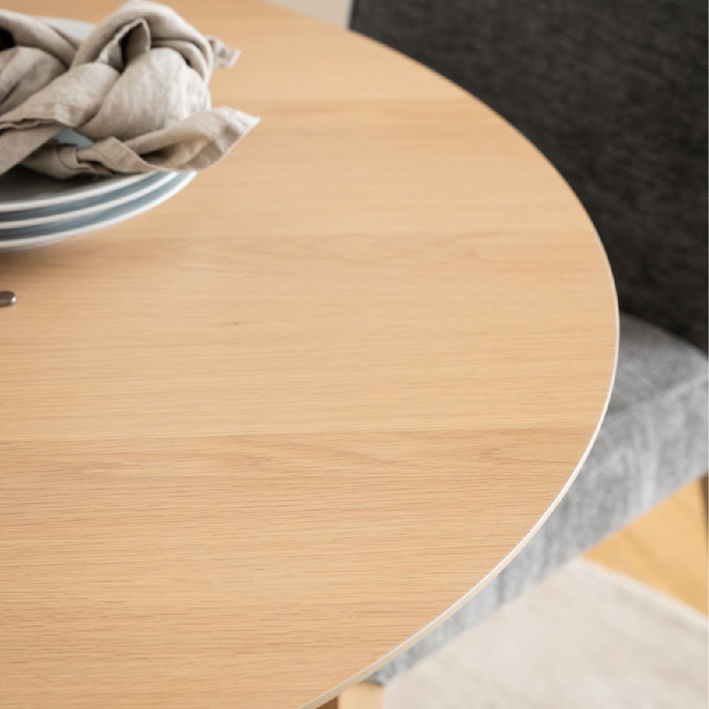 Destin Wooden Dining Table Round In White Oak