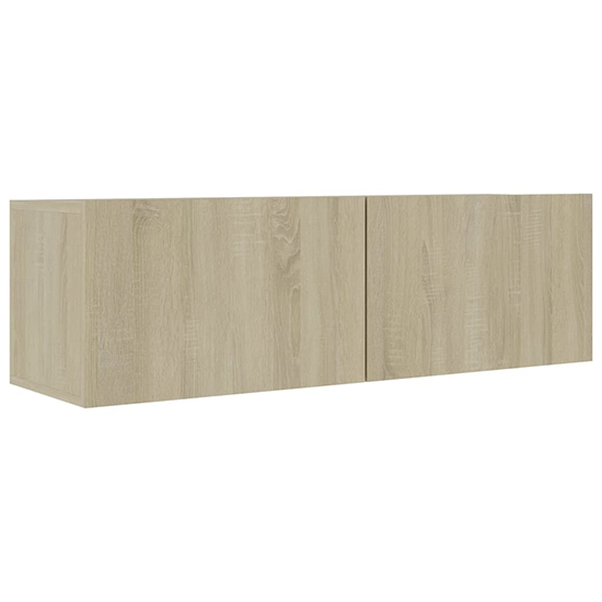 Detlef Wall Hung Wooden Entertainment Unit In Sonoma Oak