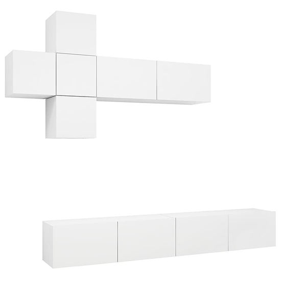 Detlef Wall Hung Wooden Entertainment Unit In White