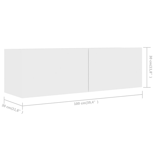 Detlef Wall Hung Wooden Entertainment Unit In White
