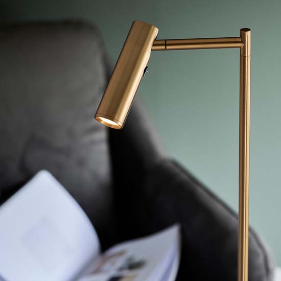 Detroit Reader Task Floor Lamp In Brass
