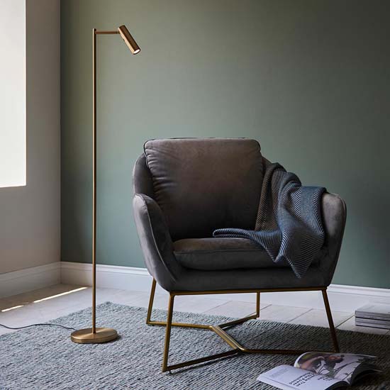 Detroit Reader Task Floor Lamp In Brass