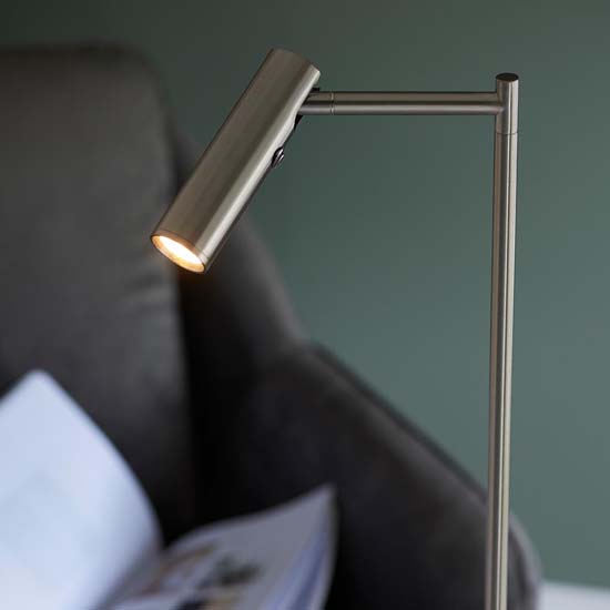 Detroit Reader Task Floor Lamp In Satin Nickel
