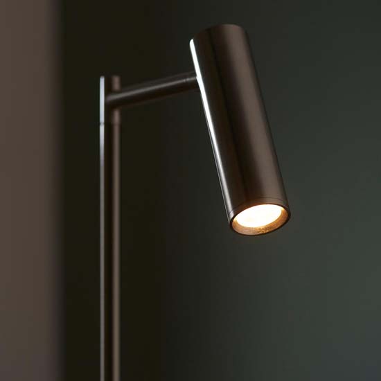 Detroit Reader Task Floor Lamp In Satin Nickel