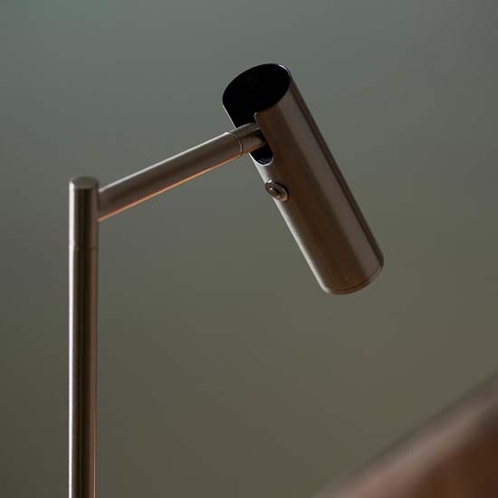 Detroit Reader Task Floor Lamp In Satin Nickel