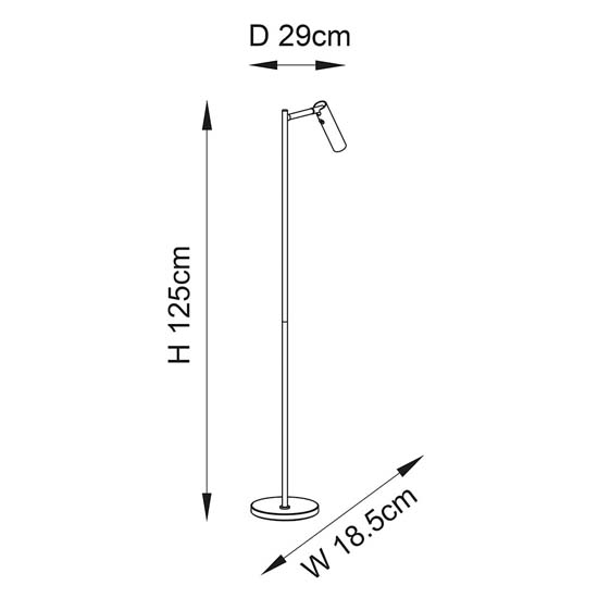 Detroit Reader Task Floor Lamp In Satin Nickel