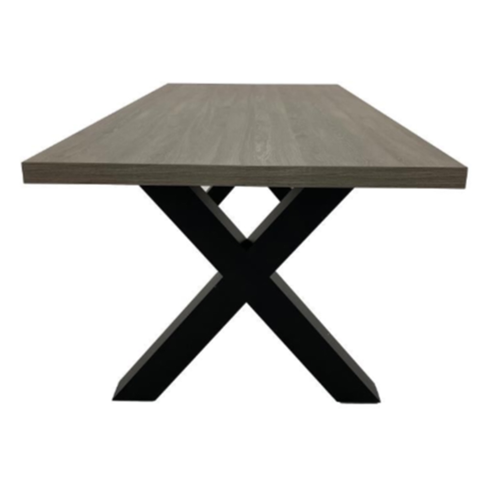 Detroit Small Wooden Rectangular Dining Table In Grey