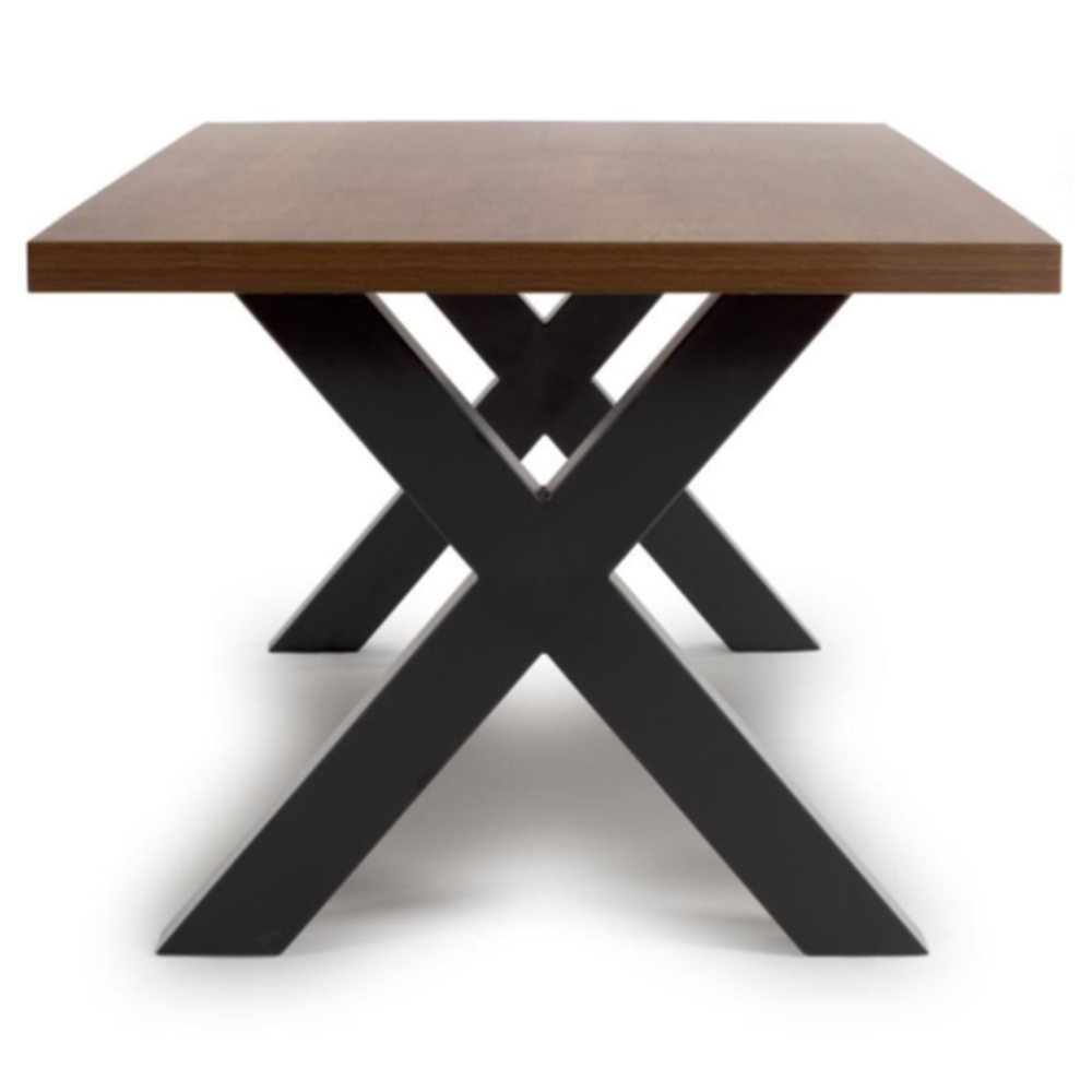 Detroit Small Wooden Rectangular Dining Table In Smoked Oak