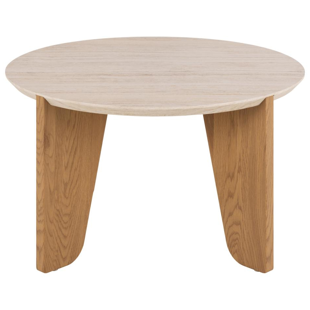 Detroit Wooden Round Coffee Table In Matt Oak