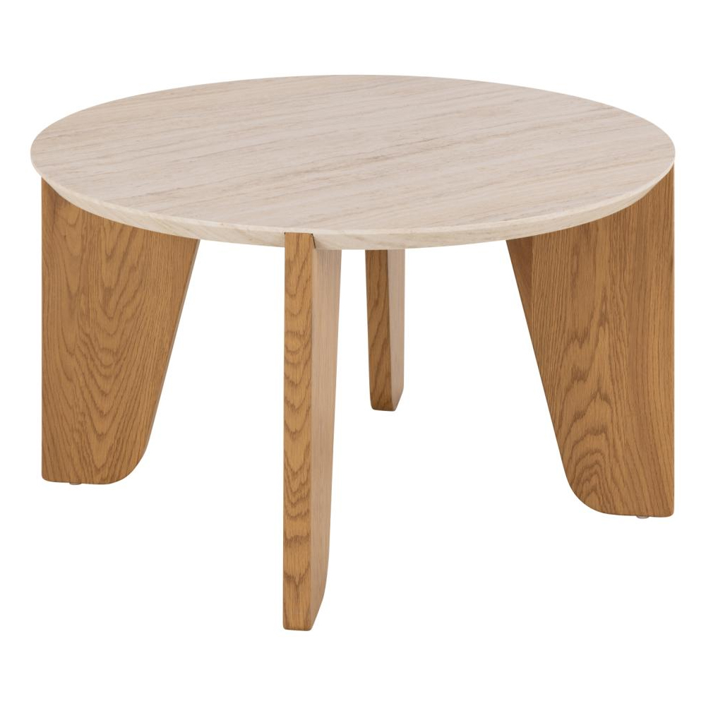 Detroit Wooden Round Coffee Table In Matt Oak