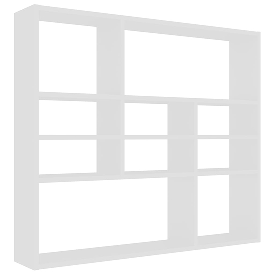 Deus Wooden Wall Shelf With 10 Compartments In White_2