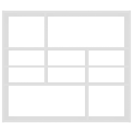 Deus Wooden Wall Shelf With 10 Compartments In White_3