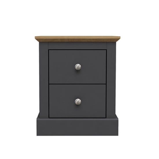 Devan Wooden Bedside Cabinet With 2 Drawers In Charcoal_2