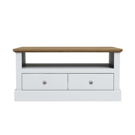 Read more about Devan wooden coffee table with 2 drawers in white