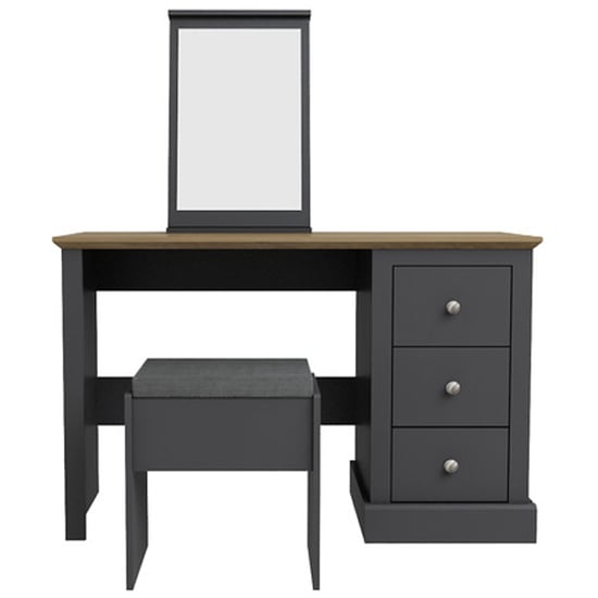 Product photograph of Devan Wooden Dressing Table Set In Charcoal from Furniture in Fashion