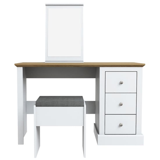 Product photograph of Devan Wooden Dressing Table Set In White from Furniture in Fashion