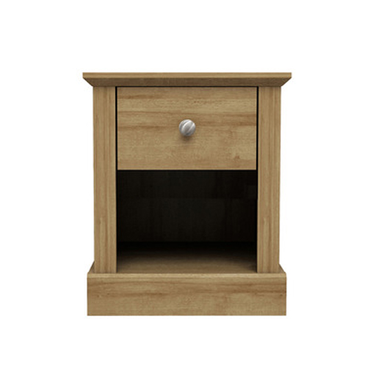 Read more about Devan wooden lamp table with 1 drawer in oak