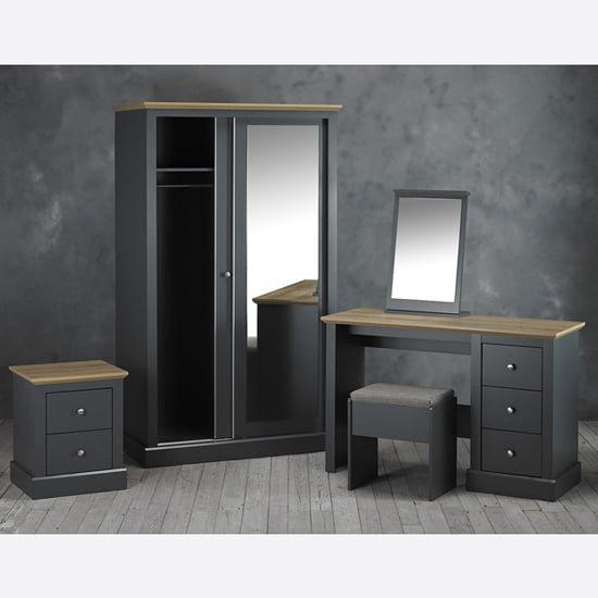 Devan Wooden Sliding Wardrobe With 2 Doors In Charcoal_4