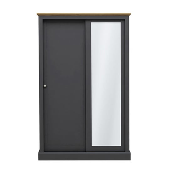 Photo of Devan wooden sliding wardrobe with 2 doors in charcoal