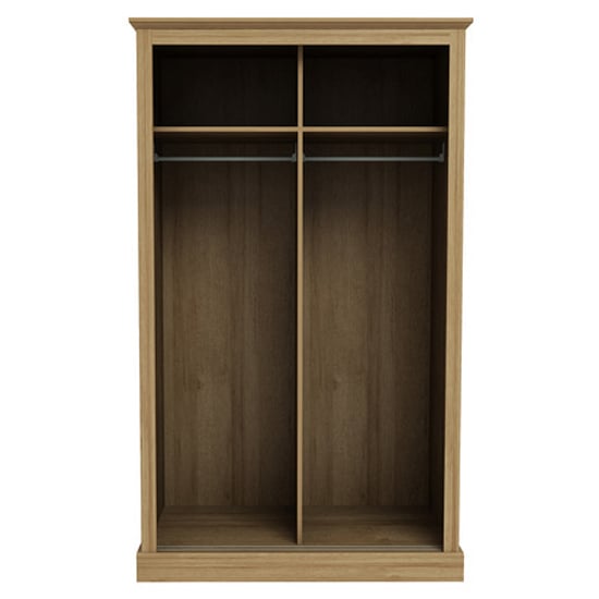 Devan Wooden Sliding Wardrobe With 2 Doors In Oak_2