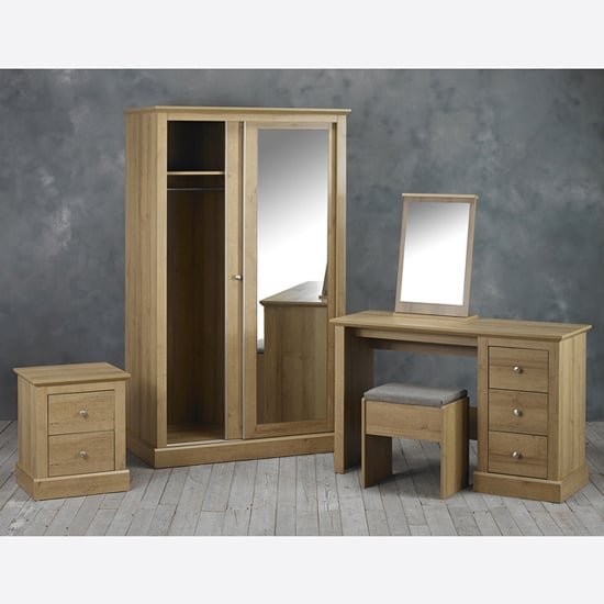 Devan Wooden Sliding Wardrobe With 2 Doors In Oak_4