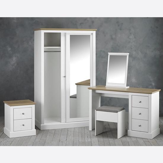 Devan Wooden Sliding Wardrobe With 2 Doors In White_4