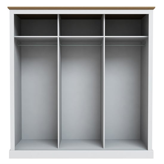 Devan Wooden Sliding Wardrobe With 3 Doors In White_2