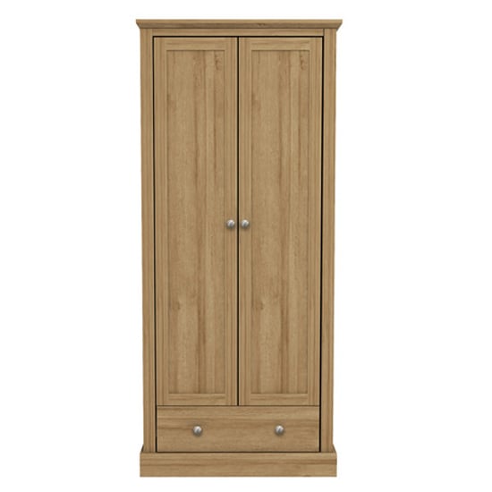 Read more about Devan wooden wardrobe with 2 doors and 1 drawer in oak