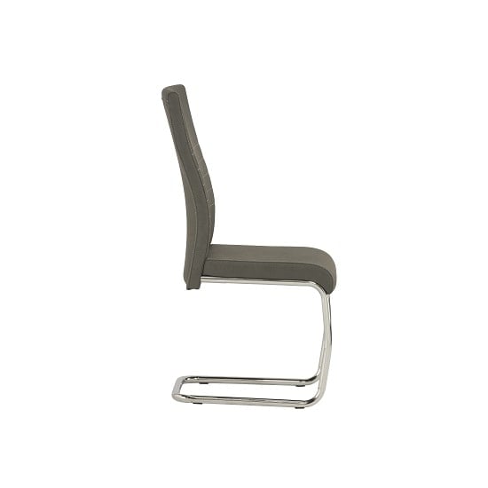Devan Cantilever Dining Chair In Grey Faux Leather In A Pair_2