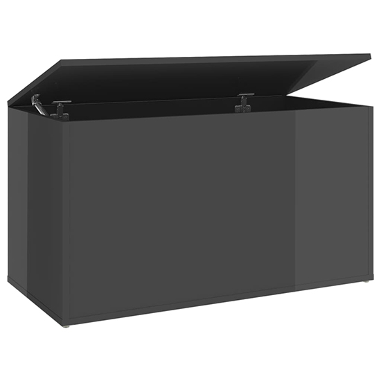 Devaun High Gloss Storage Blanket Box In Grey Furniture in Fashion