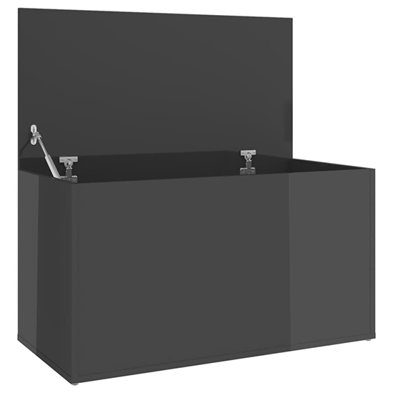 Devaun High Gloss Storage Blanket Box In Grey Furniture in Fashion