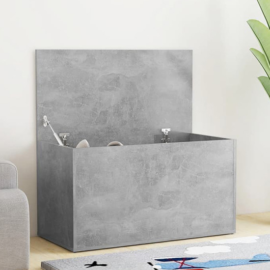 Devaun Wooden Storage Blanket Box In Concrete Effect