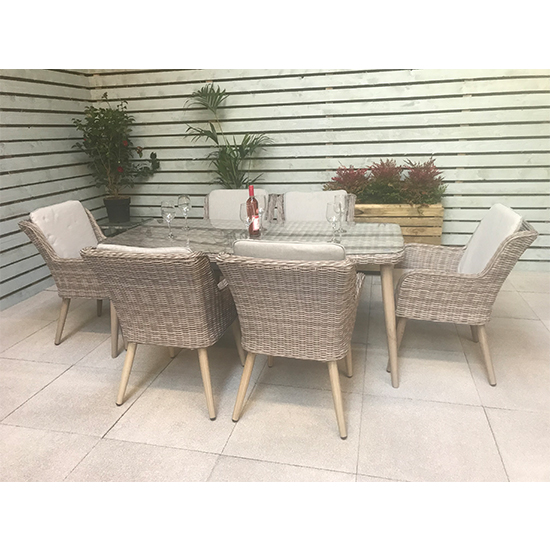 Deven Outdoor Rectangular Dining Table With 6 Chairs In Fine Grey_2