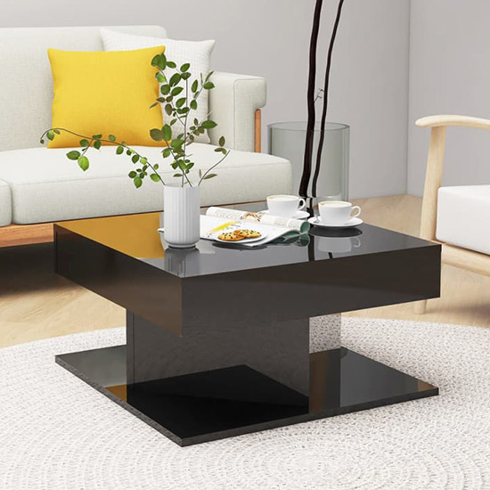 Deveraux Square High Gloss Coffee Table In Black_1