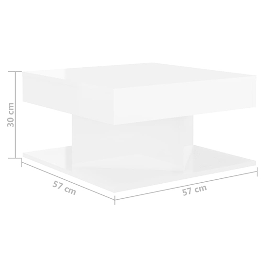 Deveraux Square High Gloss Coffee Table In White_4