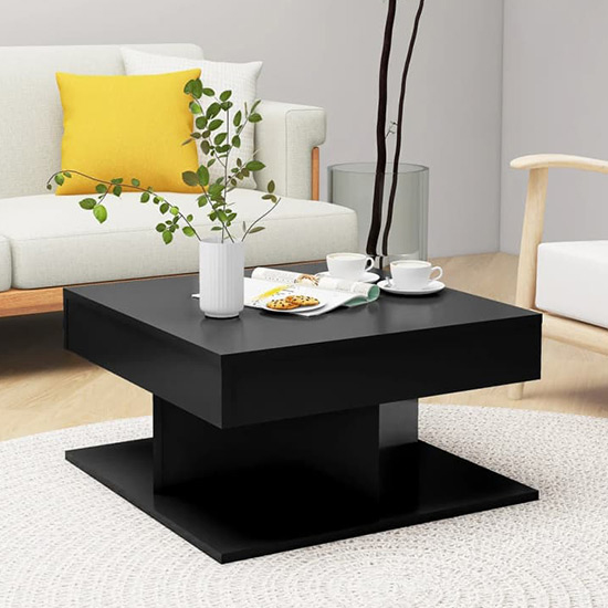 Deveraux Square Wooden Coffee Table In Black