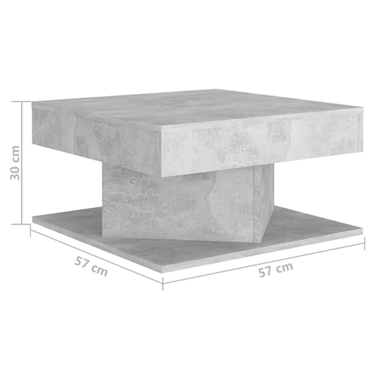 Deveraux Square Wooden Coffee Table In Concrete Effect