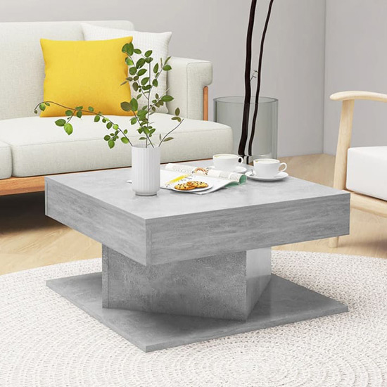 deveraux square wooden coffee table in concrete effect