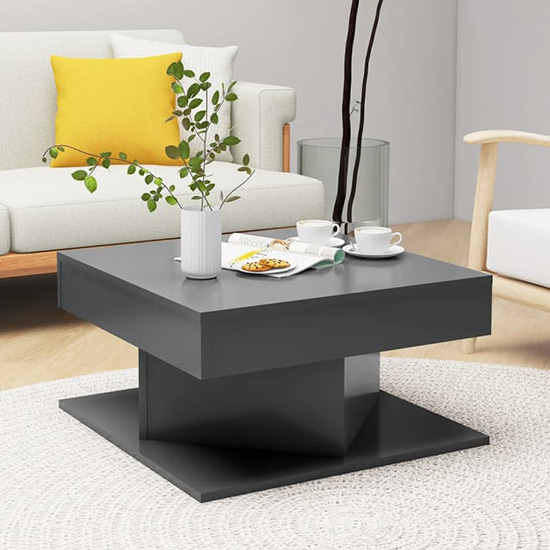 Deveraux Square Wooden Coffee Table In Grey