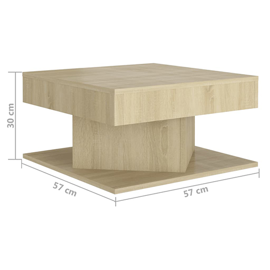 Deveraux Square Wooden Coffee Table In Sonoma Oak