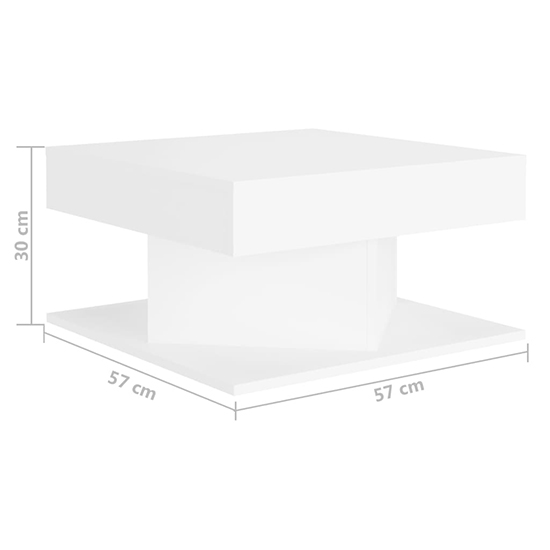 Deveraux Square Wooden Coffee Table In White
