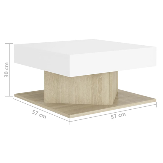 Deveraux Square Wooden Coffee Table In White Sonoma Oak_4