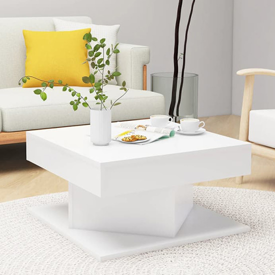 deveraux square wooden coffee table in white