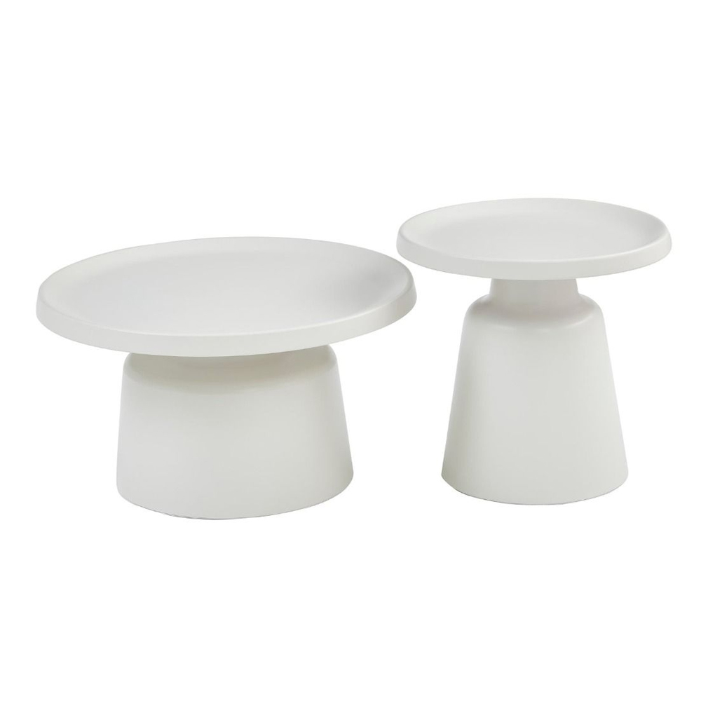 Devira Glossy Coffee Table Set in Off White