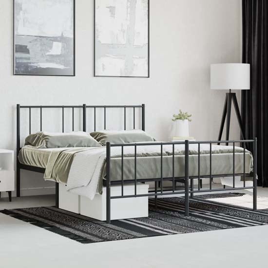 Product photograph of Devlin Metal Double Bed In Black from Furniture in Fashion