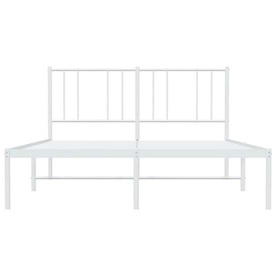 Devlin Metal Double Bed With Headboard In White