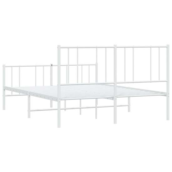 Devlin Metal Double Bed In White