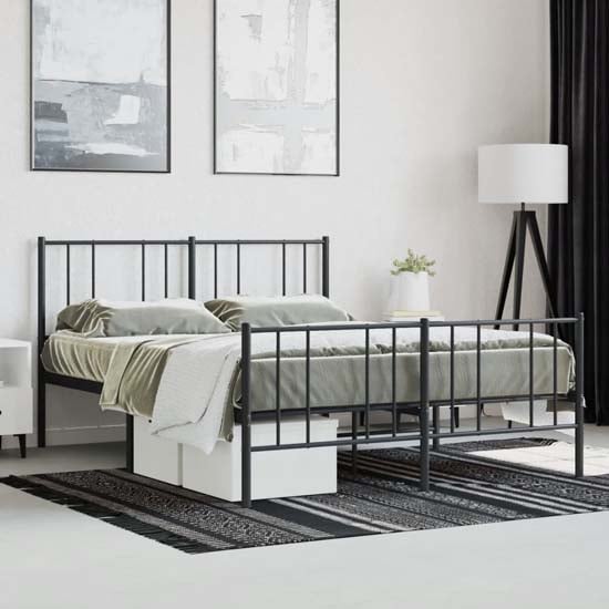Product photograph of Devlin Metal King Size Bed In Black from Furniture in Fashion