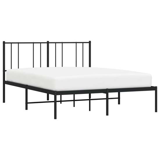 Devlin Metal King Size Bed With Headboard In Black